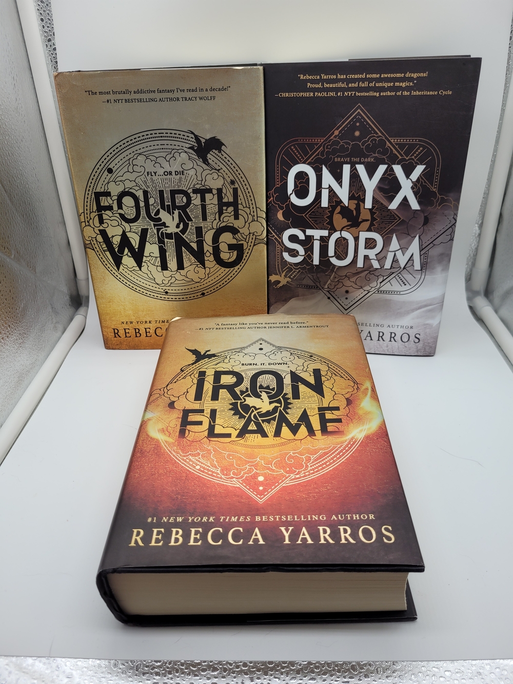 Rebecca Yarros Empyrean Series Hardcover Lot: Fourth Wing, Iron Flame, Onyx Stor